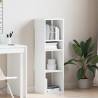 Stylish White Book Cabinet - 34x31x112 cm Engineered Wood