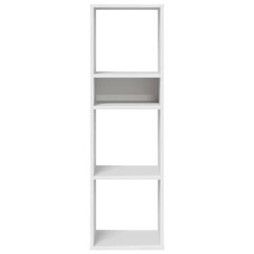 Stylish White Book Cabinet - 34x31x112 cm Engineered Wood