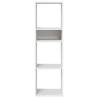 Stylish White Book Cabinet - 34x31x112 cm Engineered Wood