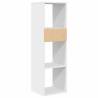 Stylish White Book Cabinet - 34x31x112 cm Engineered Wood