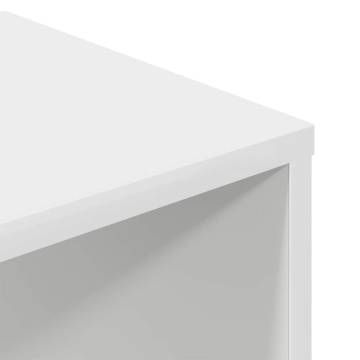 Stylish White Book Cabinet - 34x31x112 cm Engineered Wood