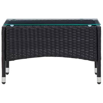 Stylish Black Coffee Table 60x40cm - Poly Rattan Furniture