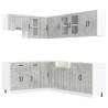 11 Piece Kitchen Cabinet Set - Lucca Concrete Grey Engineered Wood