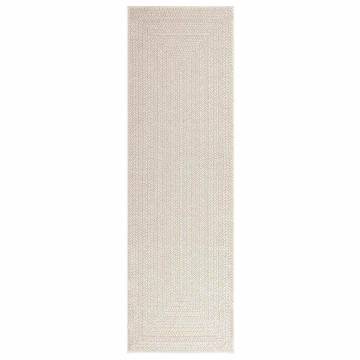 Rug ZIZUR Cream 80x250 cm - Durable Jute Look Indoor & Outdoor