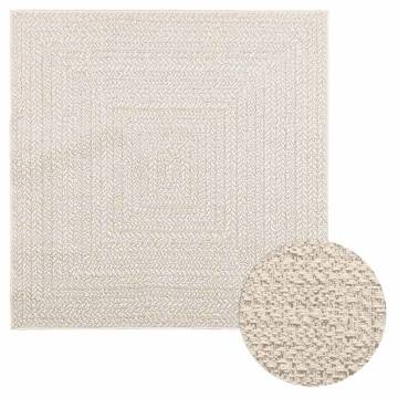 Rug ZIZUR Cream 120x120 cm - Stylish Jute Look Indoor/Outdoor