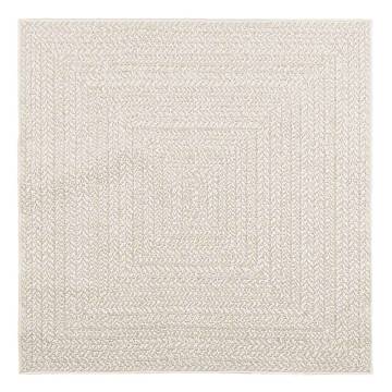 Rug ZIZUR Cream 120x120 cm - Stylish Jute Look Indoor/Outdoor