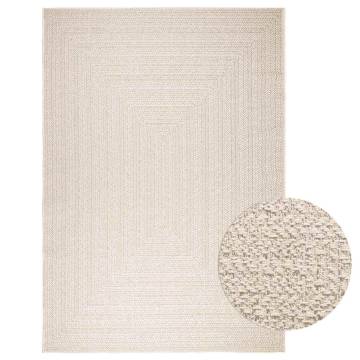 Rug ZIZUR Cream 200x290 cm - Jute Look for Indoor & Outdoor