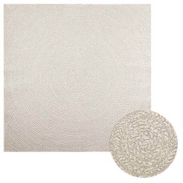 Rug ZIZUR Cream 200x200 cm - Durable Jute Look for Indoor/Outdoor