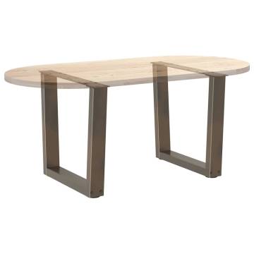 V-Shape Dining Table Legs - Natural Steel | Hipomarket