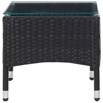 Stylish Black Coffee Table 60x40cm - Poly Rattan Furniture