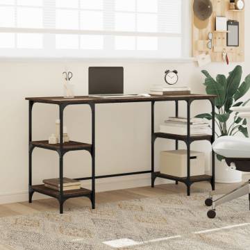 Desk Brown Oak 140x50x75 cm - Stylish & Durable Workspace