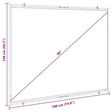 90 Inch Wall-Hanging Projection Screen - Enhance Your Viewing