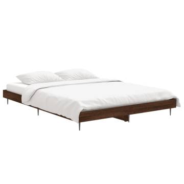 Brown Oak Bed Frame 135x190 cm Double | Durable & Stylish