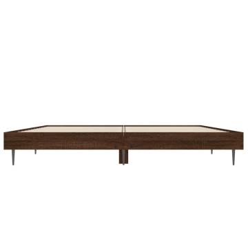 Brown Oak Bed Frame 135x190 cm Double | Durable & Stylish