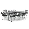 9 Piece Black Poly Rattan Garden Dining Set | Hipomarket