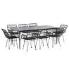 9 Piece Black Poly Rattan Garden Dining Set | Hipomarket