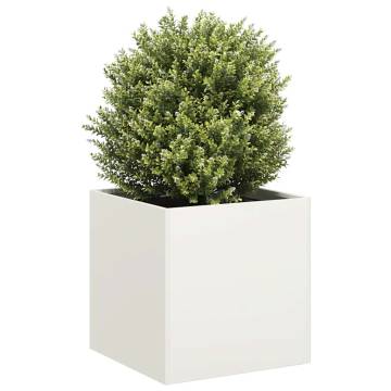 Stylish White Planter 40x40x40 cm - Durable Cold-Rolled Steel