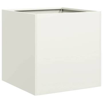 Stylish White Planter 40x40x40 cm - Durable Cold-Rolled Steel