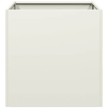 Stylish White Planter 40x40x40 cm - Durable Cold-Rolled Steel