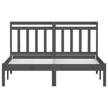 Grey Solid Wood Bed Frame 120x200 cm | HipoMarket