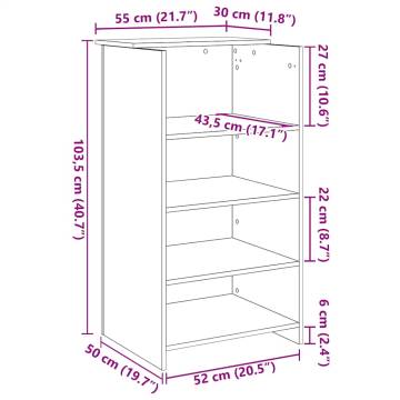 Reception Desk Grey Sonoma - 55x50x103.5 cm Engineered Wood