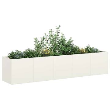 Planter White 200x40x40 cm - Stylish Cold-rolled Steel Design