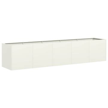 Planter White 200x40x40 cm - Stylish Cold-rolled Steel Design