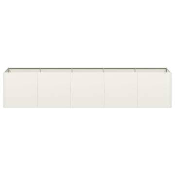 Planter White 200x40x40 cm - Stylish Cold-rolled Steel Design