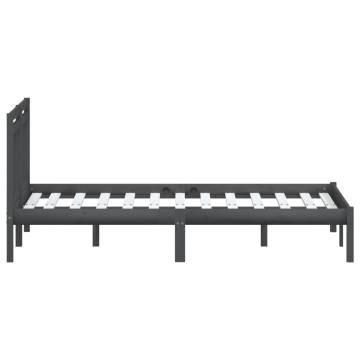 Grey Solid Wood Bed Frame 120x200 cm | HipoMarket