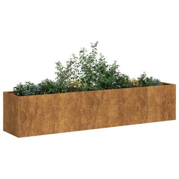 Planter Rusty 200x40x40 cm - Durable Weathering Steel Design