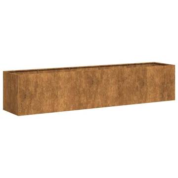 Planter Rusty 200x40x40 cm - Durable Weathering Steel Design