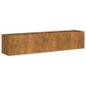 Planter Rusty 200x40x40 cm - Durable Weathering Steel Design