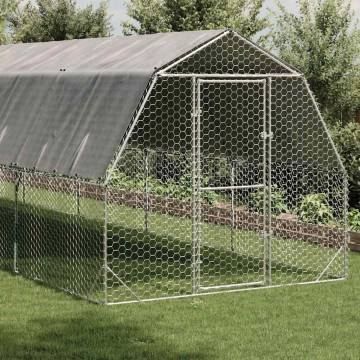 Durable Chicken Run with Roof - 2.5x12x2.25m Galvanised Steel