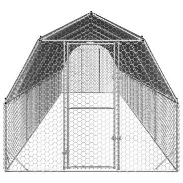 Durable Chicken Run with Roof - 2.5x12x2.25m Galvanised Steel