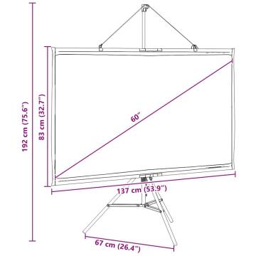 60 Inch Tripod Projection Screen - Perfect for Any Setting