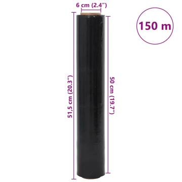 Stretch Film 6 pcs Black 20 μm 50 cm x 150 m - Durable Protection