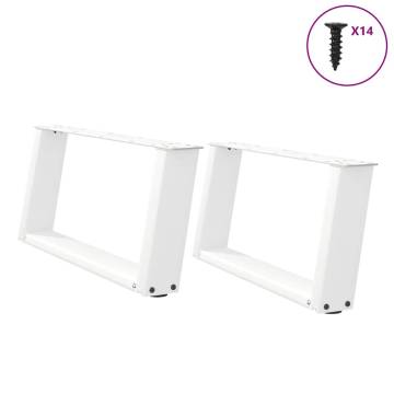 U-Shaped Coffee Table Legs - White Steel (2 pcs) | HipoMarket