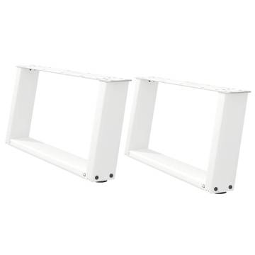 U-Shaped Coffee Table Legs - White Steel (2 pcs) | HipoMarket