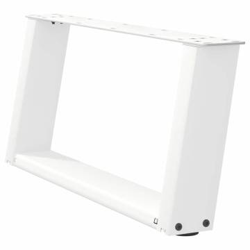 U-Shaped Coffee Table Legs - White Steel (2 pcs) | HipoMarket