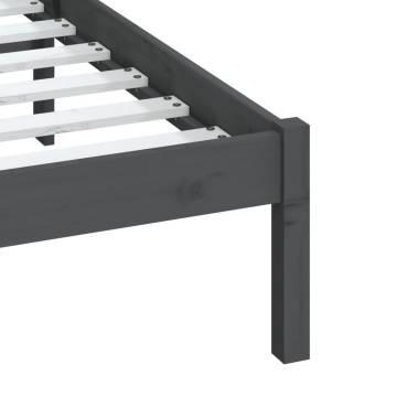 Grey Solid Wood Bed Frame 120x200 cm | HipoMarket