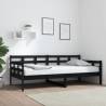 Day Bed Black Solid Wood Pine 90x190 cm Colour black Size 90 x 190 cm 