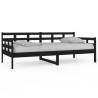 Day Bed Black Solid Wood Pine 90x190 cm | Hipomarket UK