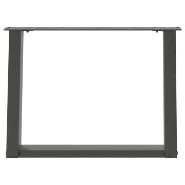 U-Shaped Coffee Table Legs - Anthracite Steel 60x(42-43) cm