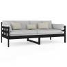 Day Bed Black Solid Wood Pine 90x190 cm | Hipomarket UK