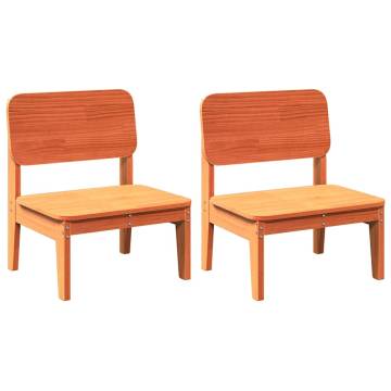 Garden Chairs 2 pcs Wax Brown - Solid Pinewood | Hipo Market