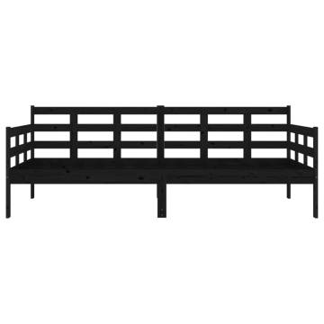 Day Bed Black Solid Wood Pine 90x190 cm | Hipomarket UK