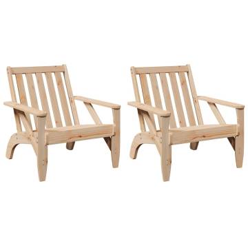 Garden Adirondack Chairs - 2 pcs Solid Pine | HipoMarket