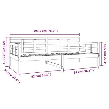 Day Bed Black Solid Wood Pine 90x190 cm | Hipomarket UK