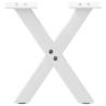 X-Shaped Coffee Table Legs, White | Durable Steel - 2 pcs