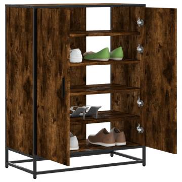 Shoe Cabinet Smoked Oak 75x38x97.5 cm | Hipomarket